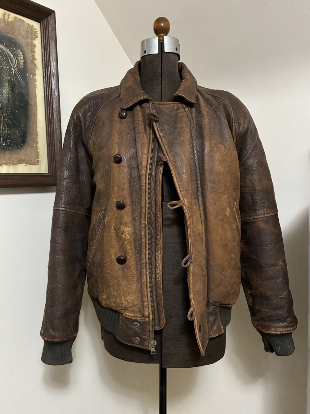 Vintage Twickers by Kenneth Gordon Leather Bomber Jacket
